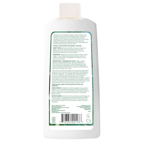 Desert Essence Tea Tree Oil Mouthwash - Alcohol-Free Spearmint, 16 fl oz