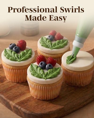 EZPiping #67 Leaf Piping Tips - Reusable Plastic Nozzles (20pcs) for Cake Decoration