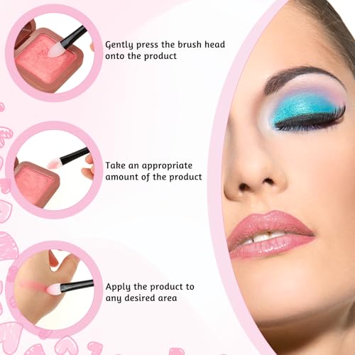 Molain 3-Pack Silicone Eyeshadow Brushes for Cream & Liquid Makeup