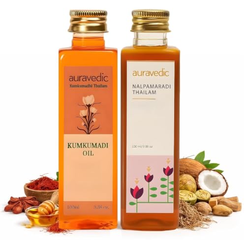 Auravedic Kumkumadi & Nalpamaradi Oil Duo - Ayurvedic Face & Body Massage