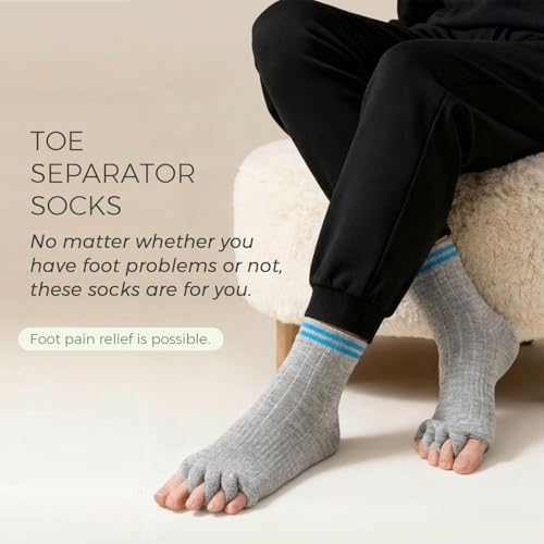 Burning Barefoot Foot Alignment Socks with Toe Separators for Pain Relief