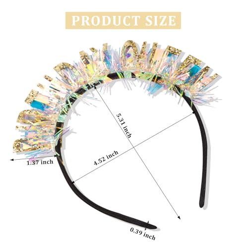 CIEHER Gold Queen Crown Birthday Headband for Women