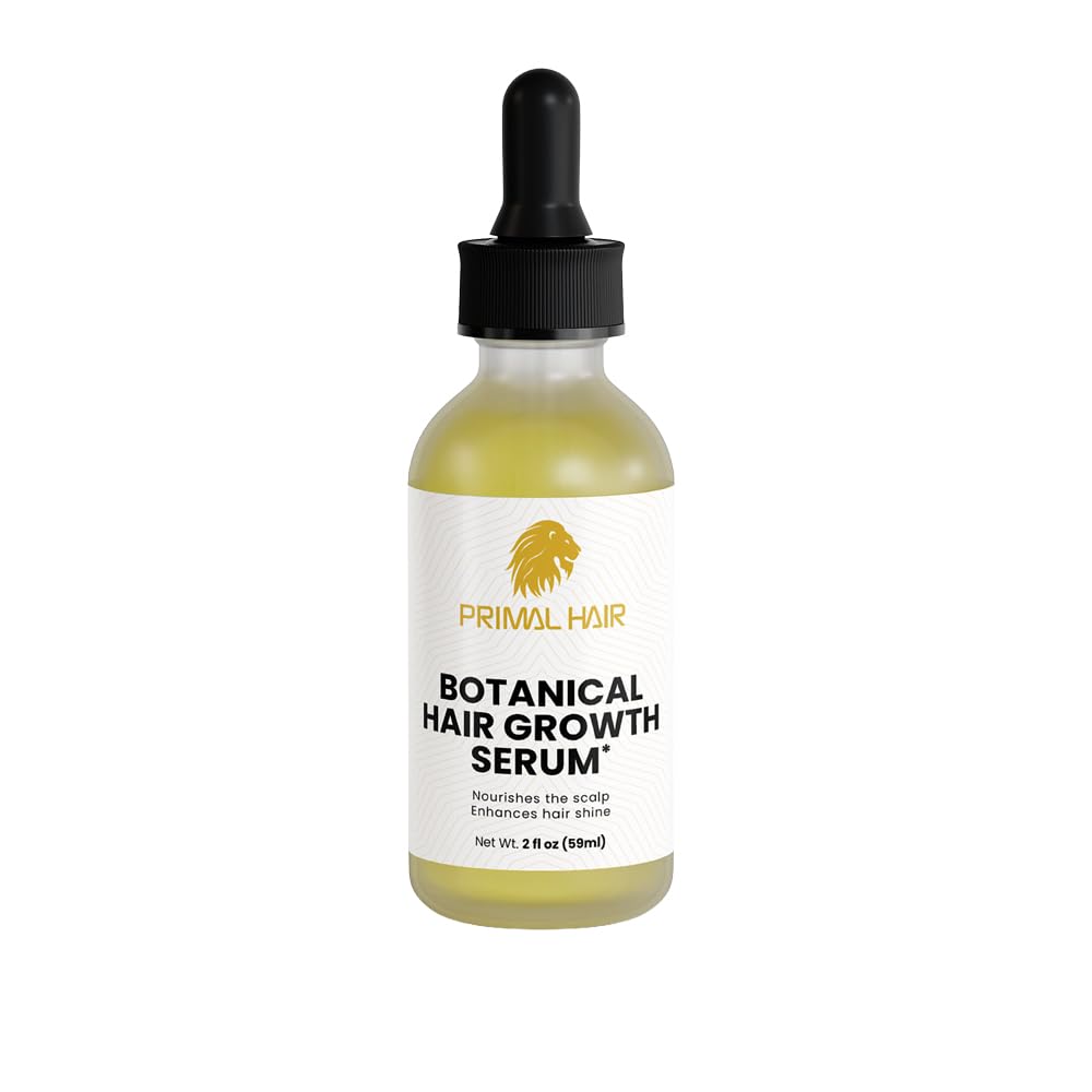 Botanical Hair Growth Serum - Rosemary & Ginger Scalp Treatment for Thicker Hair - with Densidyl, Vitamin C & E - Hydrating & Non-Greasy - 2 fl oz