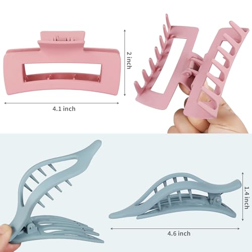 CHANDAT Hair Clips Set for Women - 8 Assorted Claw & Flat Clips