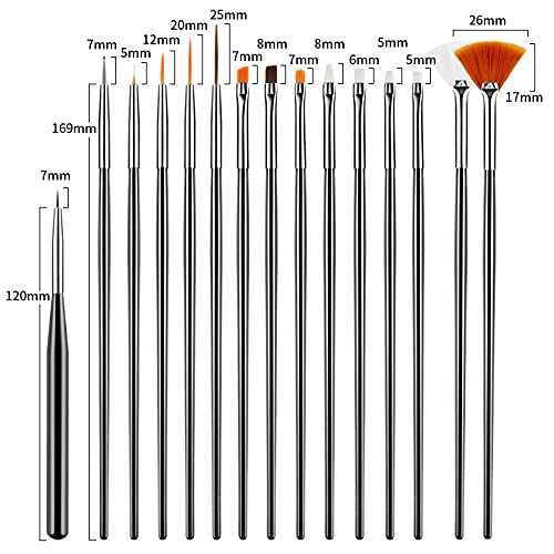 Artdone Nail Art Brush Set - 31 Pcs Professional Tools for Gel Polish Design | Dotting, Striping & Dust Brushes