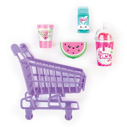 3C4G Tiny Treats Lip Gloss Set with Rolling Mini Cart - Scented Tween Makeup Kit