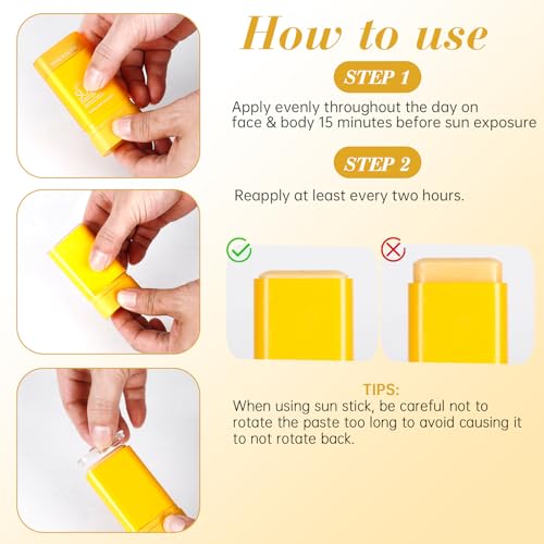 CAJALLIN SPF 50+ PA++++ Sunscreen Stick Pack of 2 - Water-Resistant, Non-Greasy, Travel Size