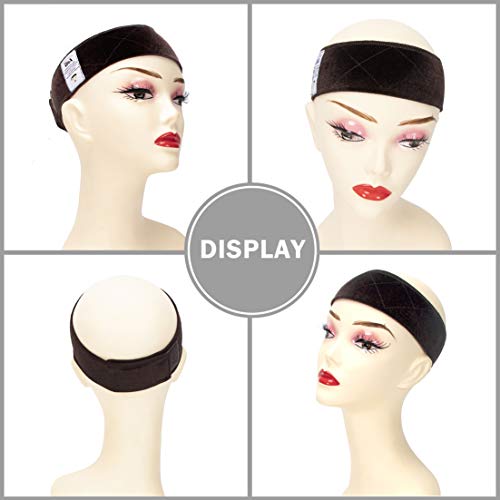 GEXWORLDWIDE Wig Grip Band for Hair, Adjustable Velvet Headband, Dark Brown