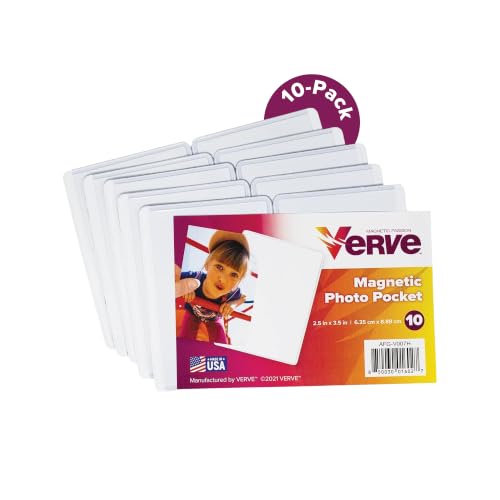 Magnetic Photo Pocket Frames - 10 Pack, 2.5x3.5 In, Clear Sleeve