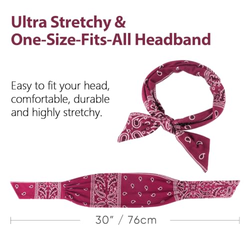 DRESHOW 6 Pack Adjustable Knotted Headbands for Women - Paisley Print