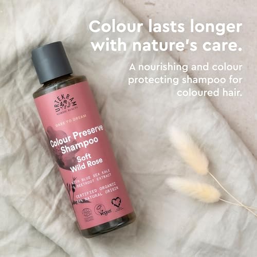 Urtekram Wild Rose Colour Preserve Shampoo - Organic Vegan Hair Care 250ml