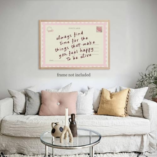 Vintage Pink Inspirational Wall Art - Positive Quote Poster 8x10