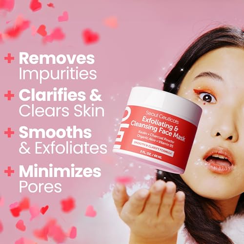 Korean Exfoliating Face Scrub 2oz - Natural Skin Refining & Clarifying Mask