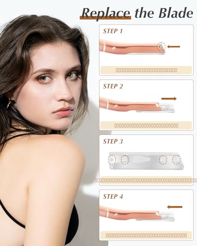 MoHern Dermaplan Razor for Face with 40 Blade Refills - Facial & Eyebrow Shaver for Women & Men