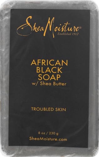 SheaMoisture African Black Soap Bar for Troubled Skin, 8 oz (2 Pack)