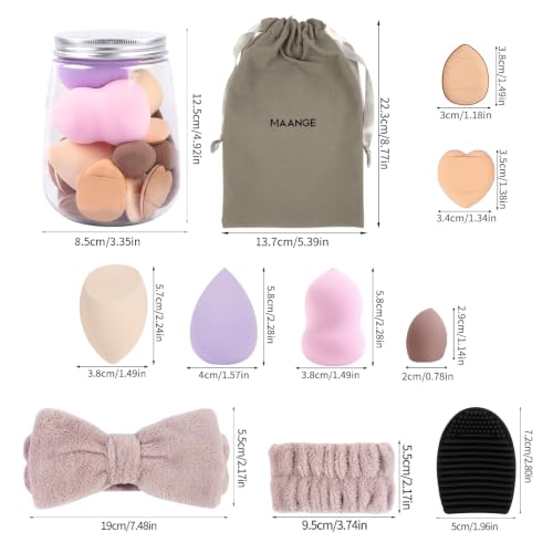 MAANGE 51-Piece Professional Makeup Brush Set with Case - Champagne