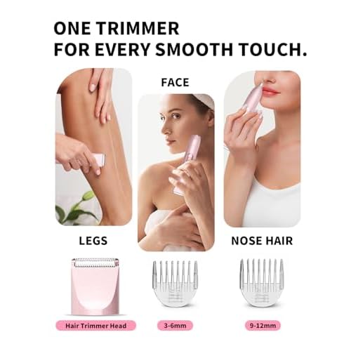 Ufree Bikini Trimmer Women Electric Razors Dual Head, Pubic Body Hair Trimmer Electric Shaver for Face, Legs, Arm, Rechargeable Lady Shaver Waterproof, Summer Grooming Kit