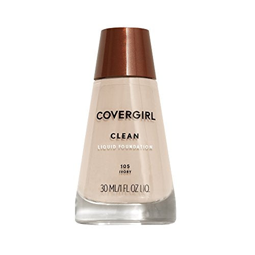 COVERGIRL Clean Liquid Foundation for Normal Skin, Ivory 105, 1 oz