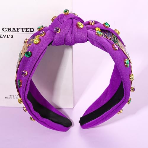 Mardi Gras Headband and Earring Set with Fleur De Lis and Crown Charms