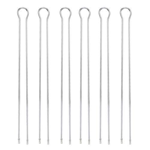 12-Inch Double Pronged Metal Skewers - 6 Pack BBQ Grill Set