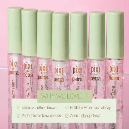 Pixi Beauty Clear Eyebrow Gel - Long-Wearing Translucent Brow Setter with Aloe Vera, 4.5 ml