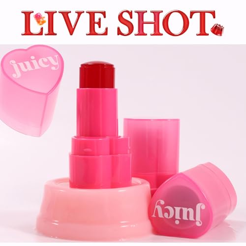 Tiejdhr 3-in-1 Jelly Lip & Cheek Tint Stick 0.32 oz 03+04 – Moisturizing Lip Gloss, Blush & Eyeshadow