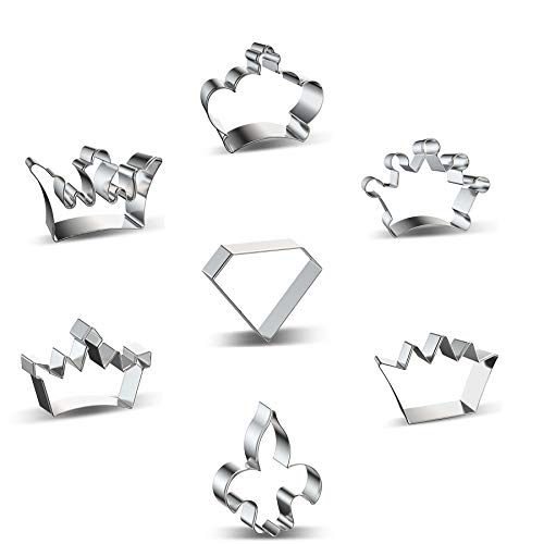 7-Piece Stainless Steel Crown Cookie Cutter Set for Baking