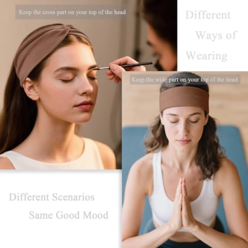 Wave Stripe Headband Set - 12 Pcs Soft Twisted Hair Bands for Women