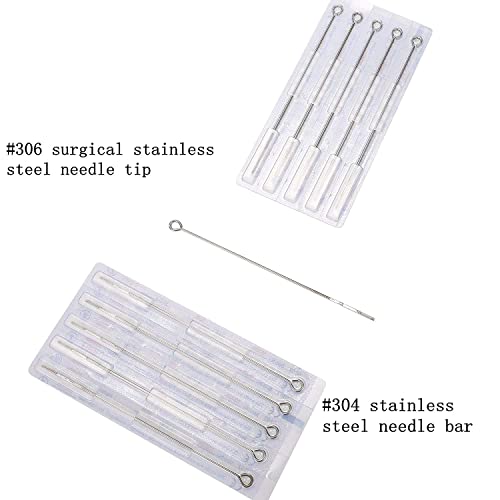 DOWEI 100PCS Disposable Tattoo Needles Set - Mixed Round Liner & Shader