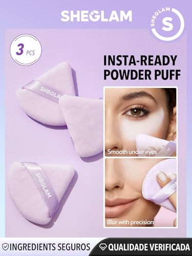 SHEGLAM Insta-Ready Powder Puff - Mauve Purple Makeup Tool for Touch-Ups