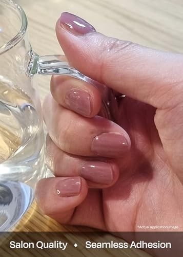 ohora Semi Cured Gel Nail Strips - N Bare Plum, Salon Quality & Easy to Apply