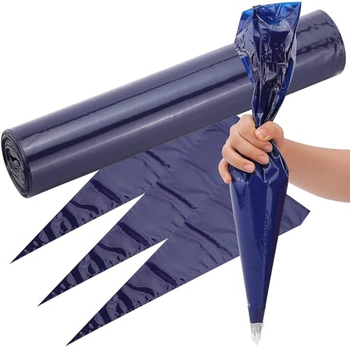 21 Inch Disposable Piping Bags - 50 Pack Blue Cake Decorating Tool