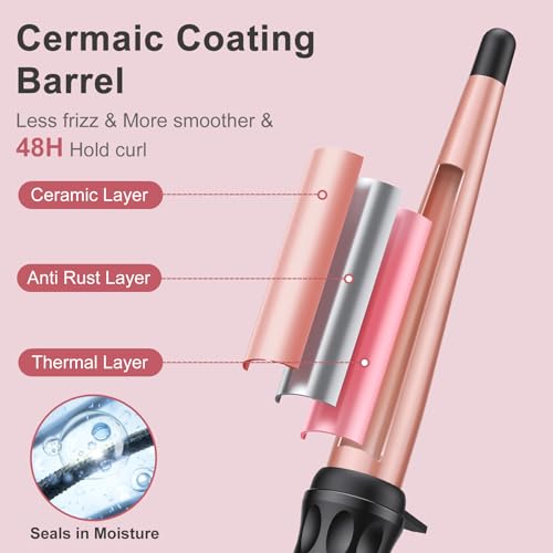 YEGUBEGU Tapered Curling Wand Iron 0.5-1 Inch for All Hair Types