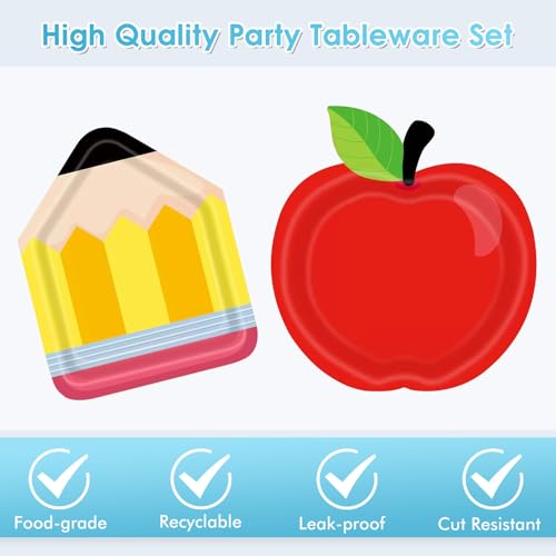 Back to School Party Decorations Set - 40PCS Paper Plates & Napkins