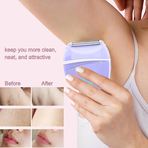 Women Electric Shaver, Wet and Dry Bikini Trimmer for Women, Rechargeable Electric Razor for Legs, Face, Arm, Underarm, Bikini Area