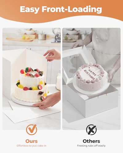 Kootek 10-Inch Cake Box with Board & Window - Ideal for Parties