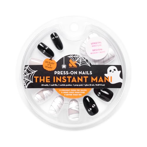 Olive & June Instant Mani Press-On Nails - Halloween Mummy Design