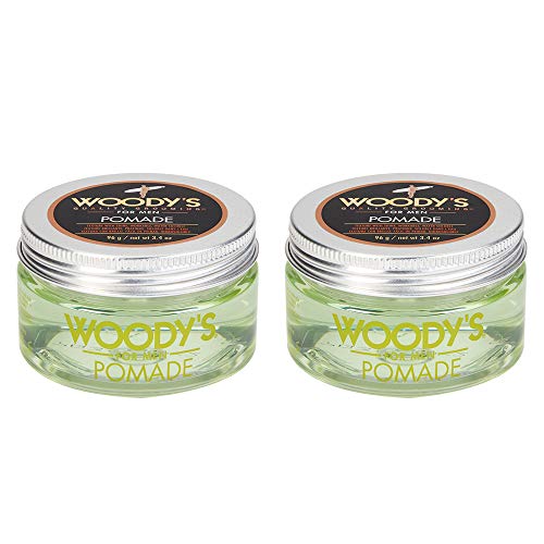 Woody's Pomade for Men - Strong Hold & High Shine, 3.4 oz (2 Pack)