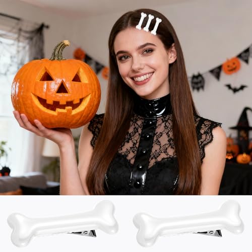 10-Pack Resin Dog Bone Hair Clips for Women & Girls
