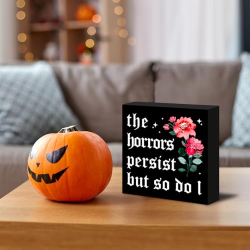 Gothic Wooden Box Sign - Unwelcome Home Decor 5x5 Inches