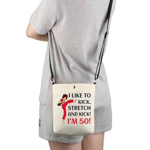 Funny Gift Makeup Bag - I Like To Kick I'm 50 X - Cosmetic & Travel Organizer