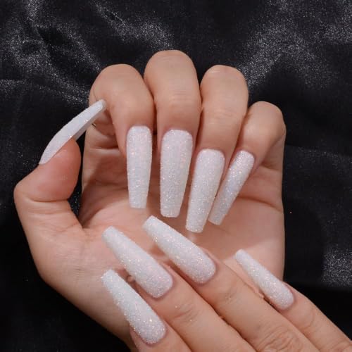 Bellecrey White Chrome Nail Glitter Powder - Iridescent Sparkle for DIY Nails