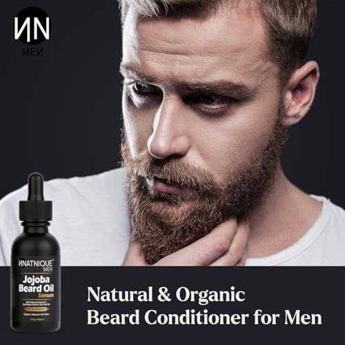 Natnique Organic Jojoba Beard Oil with Vitamin E & Tea Tree - 1 oz