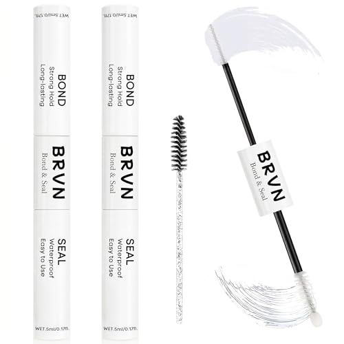 BRVN 2-in-1 Lash Bond & Seal - Waterproof Lash Cluster Glue (Clear) 2 Pack