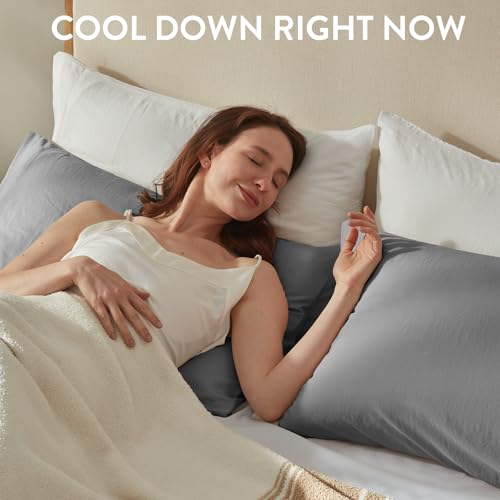 SureFit Cooling Pillowcase Set of 2 - King Size, Gray