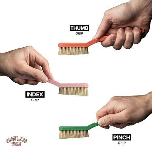 Footless Bird Rock Climbing Brush - Ergonomic Wild Boar Hair Bristles
