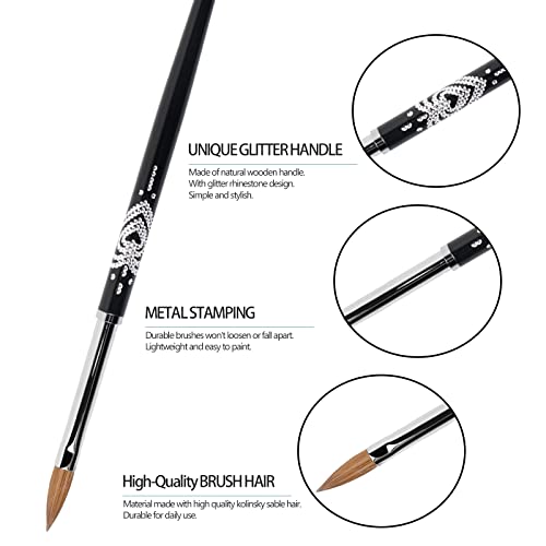BQAN Kolinsky Acrylic Nail Brush Size 4 for 3D Nail Art