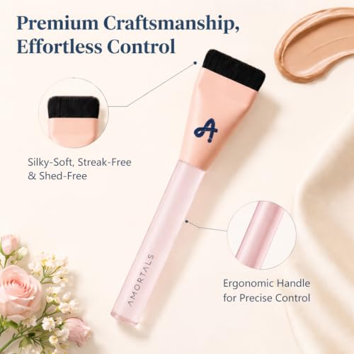 AMORTALS Ultra Thin Flat Top Foundation Brush for Flawless Application