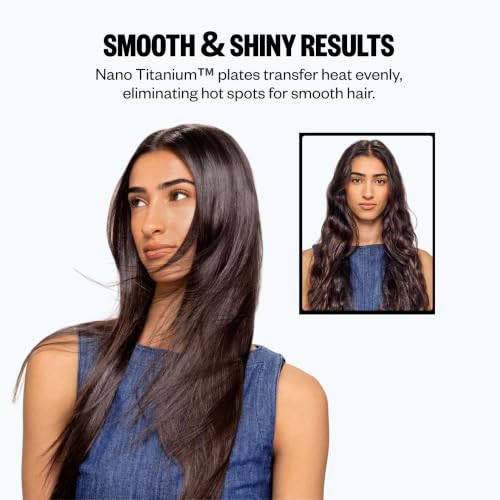 BabylissPRO Nano Titanium Ultra-Sleek Hair Straightener, Flat Iron for All Hair Types