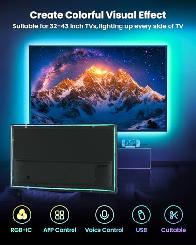 9.84ft RGB+IC LED TV Backlight Strip for 32-43 Inch TVs